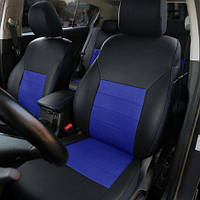 Чехлы на сиденья из экокожи Honda HR-V II (RU) 2015-2022 EMC-Elegant Черный + Синий