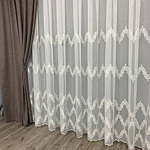 Тюльський бамбук Fantazi з вишивкою No4259 Молочний, фото 4