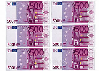 Вафельна картинка гроші "Євро-6"