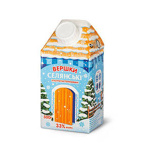 Вершки молочні Селянські Ультрапастеризовані 33% (500 г)
