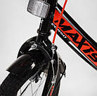 Двоколісний велосипед Corso MAXIS-16324 діаметр коліс 16", обладнаний страхувальними колесами, ручне гальмо, фото 6