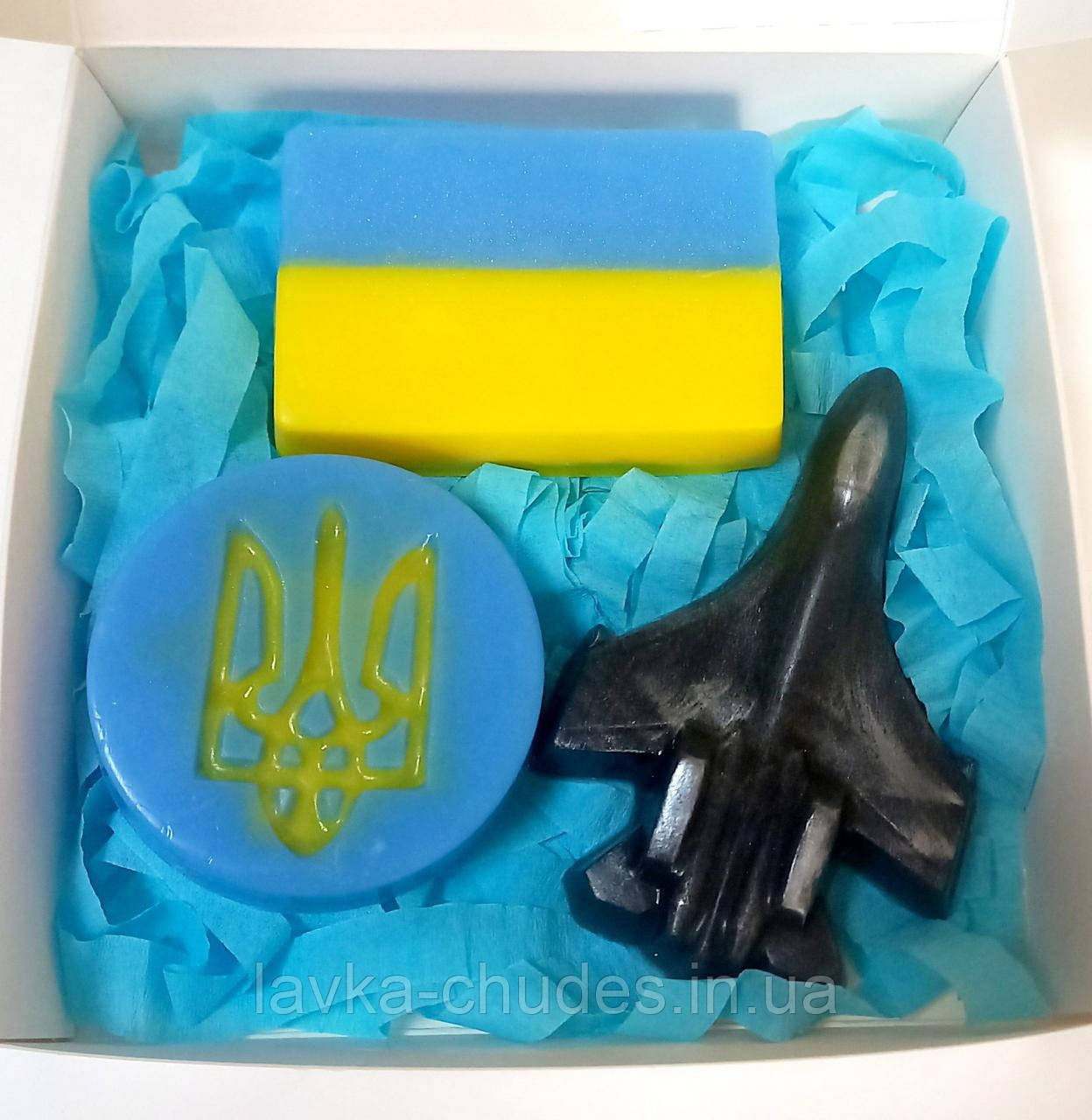 Набір мила ручної роботи. Прапор, танк, винищувач