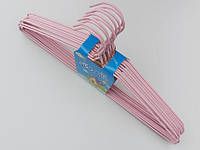 Плічка металевий в поліетиленовому покритті ніжно-рожевого кольору, довжина 39,5 см, в упаковці 10 штук
