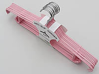 Плічка металевий в силіконовому покритті ніжно-рожевого кольору, довжина 44 см, в упаковці 10 штук