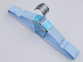 Плічка вішалки металевий в силіконовому покритті ніжно-блакитного кольору, довжина 40 см, в упаковці 10 штук