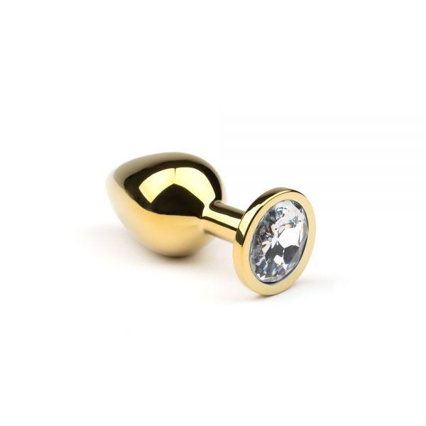Анальний корок зі стразом, Gold Diamond, M