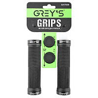 Грипсы руля130мм черные резин. покрытие/двухсторон.замок для фикс. Greys Grips № GR17500 (2шт.)