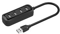 USB-хаб Vention USB 2.0 на 4 порта 0.15M Black (VAS-J43-B015)