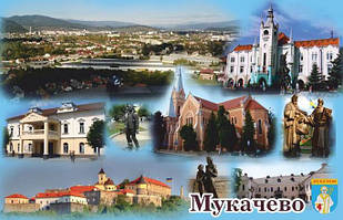 Магніт (синій) "Місто Мукачево" 55х90 мм
