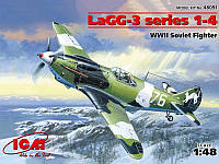 Пластикова модель 1/48 ICM 48091 радянський винищувач ЛаГГ-3 серий 1-4