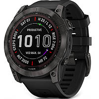 Смарт-часы Garmin fenix 7X Sapphire Solar Carbon Gray DLC Titanium with Black Band 010-02541-11