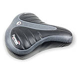 Сідло дорожнє Baisike 270*190 мм чорне-квіти, пружина СТ, N663-A, фото 2