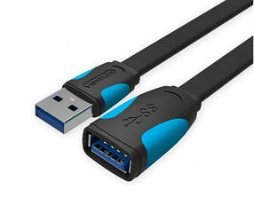 USB-кабель подовжувач Vention USB 3.0 плоский 0.5 м Black (VAS-A13-D050)