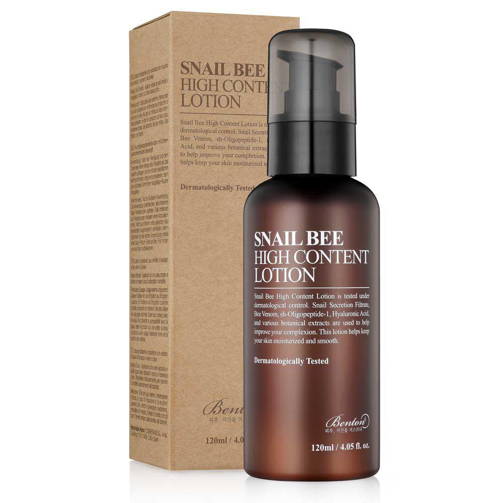 Денний лосьйон із високим вмістом муцину равлика та бджолиною отрутою BENTON Snail Bee High Content Lotion 120ml