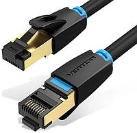 Интернет кабель Vention Cat.8 SSTP Patch Cable LAN-кабель сетевой шнур патч-корд RJ45 1 м Black (IKABF)