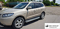 Пороги боковые труба с листом Hyundai Santa Fee (2006-2012) D42