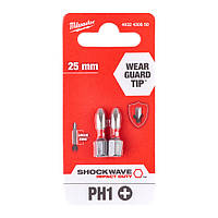 Біта Milwaukee Shockwave Impact Duty PH1 x 25 мм 2шт 4932430850