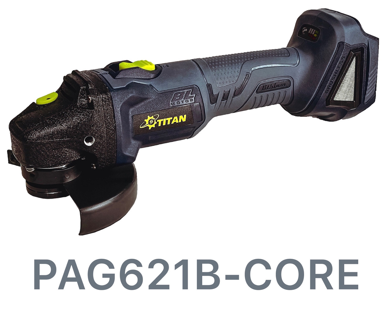Акумуляторна безщіткова шліфмашина кутова TITAN PAG621B-CORE Brushless