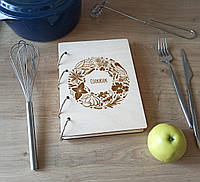Книга для записи кулинарных рецептов с картинкой Венок специй цвет натуральный м2