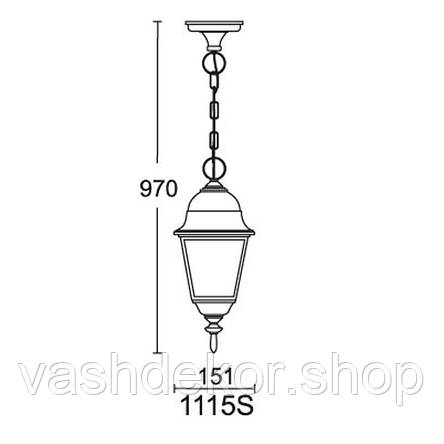 Підвісний вуличний світильник 97 см, 100Вт Е27 черний з сріблом, фото 2