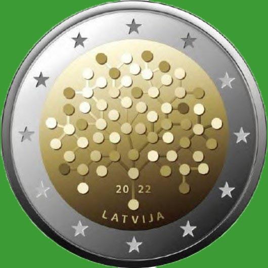 Латвія 2 євро 2022 р. Фінансова грамотність. UNC
