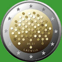 Латвія 2 євро 2022 р. Фінансова грамотність. UNC