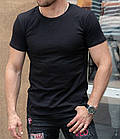 Чоловіча базова футболка прилегла бавовняна однотонна, фото 2
