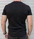 Чоловіча базова футболка прилегла бавовняна однотонна, фото 4
