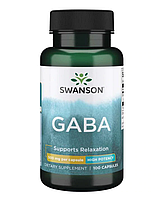 Габба (гамма-аминомасляная кислота) Swanson - GABA - High Potency, 500мг, 100 капсул