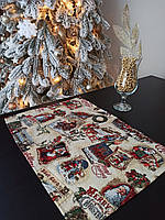 Серветка-підкладка під тарілку з іспанського гобелену Різдвяна листівка  набір з 2 серветок.
