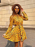 Платье Жасмин женское из штапеля свободного кроя на пуговицах в цветочный принт Smdv4791
