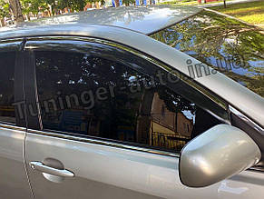 Вітровики, дефлектори вікон Toyota Camry 40 2006-2011 C хромованою смугою