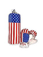 Детский боксерский набор "Америка"0001 S-USA с перчатками топ