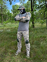 Тактический боевой костюм пиксель с наколенниками и налокотниками рубашка и брюки военная форма (WD/ PeV-28-1)