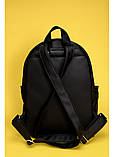 Модний маленький жіночий чорний міні-повсякденний рюкзак молодіжний, жіночий, для дівчинки підлітка еко-шкіра, фото 5