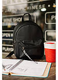 Модний маленький жіночий чорний міні-повсякденний рюкзак молодіжний, жіночий, для дівчинки підлітка еко-шкіра, фото 6