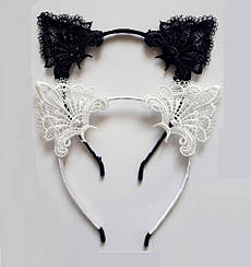 Обідок із мереживними вушками кішечка