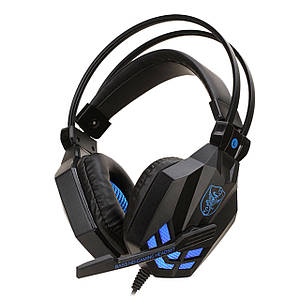 Ігрова гарнітура SOYTO SY850MV Black + Blue провідна Gaming MP3/MP4 для геймерів комп'ютерна jack 3.5 мм