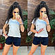 Літній жіночий костюм футболка з серцем і шорти, фото 4