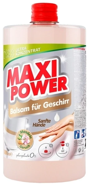 Засіб для миття посуду Maxi Power "Мигдаль" (1л.) запаска