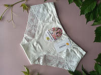 Модные вискозные женские трусики с кружевом ДС 26257 цвет экри