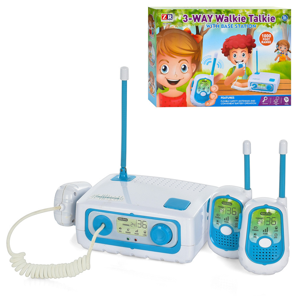 Детская игровая РАЦИЯ (2 штуки в наборе) ZR300 со станцией. Звуковые и световые эффекты - фото 1 - id-p1635068768