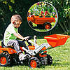 Трактор на педалях з причіпом та ковшом DOLU темно-помаранчевий (8052), фото 5