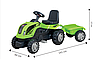 Трактор дитячий на педалях MMX MICROMAX (01-011) з причепом зелений, фото 3