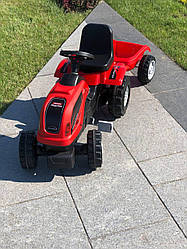 Трактор дитячий на педалях MMX MICROMAX (01-010) з причепом червоний