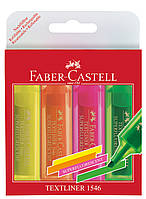 Набір текстових маркерів Faber-Castell Textliner 46 Superflourescent, 4 штуки, Пласт. упаковка, Різні кольори