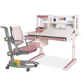 Письмовий стіл-парта та ортопедичне крісло для дівчаток підлітків | Mealux Oxford MAX + Galaxy