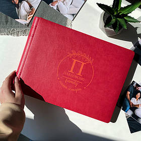 Сімейний фотоальбом з екошкіри "Family album" Червоний 31х23 см RM05-05