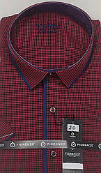 Чоловіча класична теніска Туреччина Fiorenzo vk-0020 червона в клітку, короткий рукав гарної, стильна 3XL