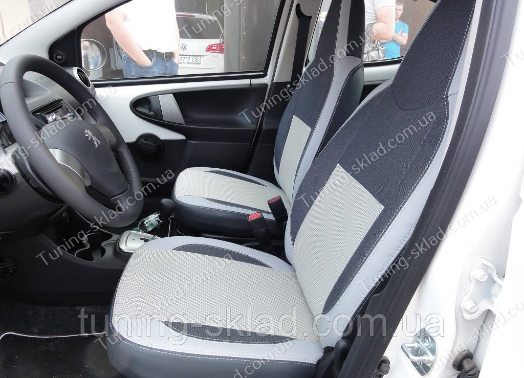 Чохли на сидіння Ситроен С1 (чохли з екошкіри Citroen C1 стиль Premium)